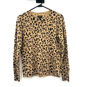 J.Crew 100% Cashmere Leopard Print Crewneck Sweater Women's Small